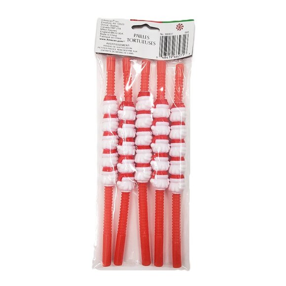 Vintage “Amscan – Holiday Favors” Santa Claus Straws – Set of 5 – NEW - Picture 4 of 4